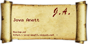 Jova Anett névjegykártya